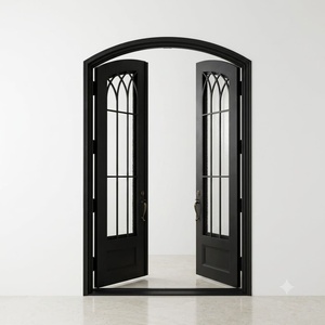 Royal Luxury Traditional Wrought Iron Entrance Gate Rust-Resistant Powder-Coated Finish Easy Assembly Modern Design <b>Swing</b> Open - Product Image 2