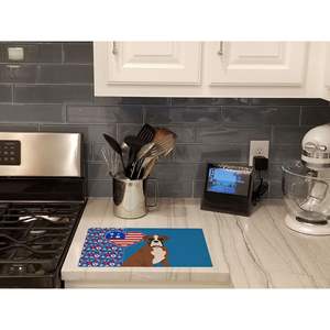 Planche à découper décorative en verre trempé à oreilles fauve rouge naturel planche de service de cuisine de grande taille Boxer américain assiettes à vaisselle USA - Product Image 2