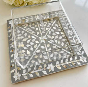 Platos de Servir Hechos a Mano de Estilo Europeo de Lujo, Elegantes y Ecológicos, No Tóxicos, con Incrustaciones de Perlas, Soporte para Pastel, Precio Bajo, Chocolate - Product Image 2