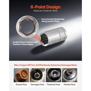 Set di chiavi a bussola da 149 pezzi con attacco da 3/8, 1/4, 1/2 pollici, metrico e SAE, profondo e corto, per meccanici, include cricchetto e bussole - Product Image 3