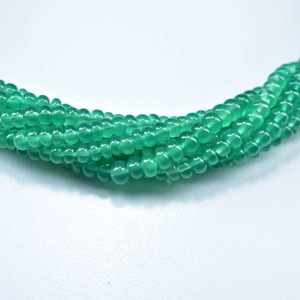 Cuentas de ónix verde natural lisas en forma de rondel, hebras de piedras preciosas de 4.5 mm, cuentas sueltas para la fabricación de collares y joyería, precio al por mayor. - Product Image 2