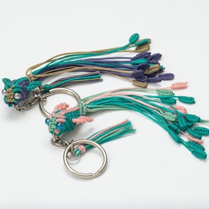 Handmade Fish Shape Macrame Keychain Decorative Object For Stylish Bag Charm Styling And Car Mirror Hanging Decoration - Product Image 5