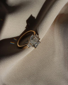 Igi/gia แล็บปลูกวินเทจ14K สีขาวทองแต่งงาน/หมั้นแหวน unisex เพชรของขวัญครบรอบปาร์ตี้กับลูกแพร์ตัดเพชร - Product Image 2