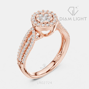 Bague de fiançailles et d'anniversaire en or blanc 14 carats avec diamant de laboratoire certifié IGI, taille ronde 0,597 carat, bijoux fins - Product Image 4