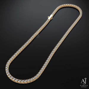 10k Gold Plated Moissanite Tennis Necklace Round Brilliant Cut <b>Box</b> <b>Chain</b> Hip Hop Jewelry for Wedding Party - Product Image 4