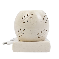Diffuseur d'huiles essentielles en céramique électrique fabriqué en Inde |   Diffuseur de table de bureau artisanal, brûleur d'huiles essentielles, décoration de spa à domicile