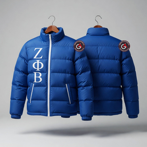 Zeta Phi Beta Sorority Veste longue matelassée | ZPB Sororité grecque et fraternité Puffer HBCU University vestes pour femmes - Product Image 5