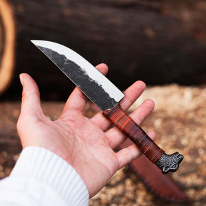 Cuchillo Vikingo de Acero con Alto Contenido de Carbono Hecho a Mano, con Funda de Cuero, para Caza Medieval y Camping, Compatible con OEM y ODM - Product Image 3