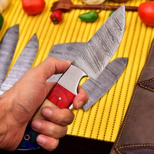 Premium Damascus Steel Chef <b>Knife</b> Set with Wood & <b>Bone</b> <b>Handle</b> Design for Home Kitchen Cooking Food Preparation Chef <b>Knife</b> Sets - Product Image 5