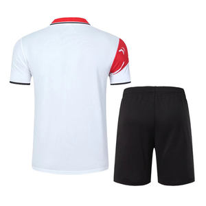 Ensemble short et t-shirt de tennis rouge sublimé pour homme, manches courtes, anti-humidité, écologique, respirant, polyester, coupe classique, été - Product Image 4