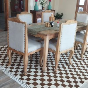 Alfombra a cuadros marrón con mechones hecha a mano, alfombra marroquí de pila alta, alfombra y juegos de área para mascotas, alfombra ecológica - Product Image 1