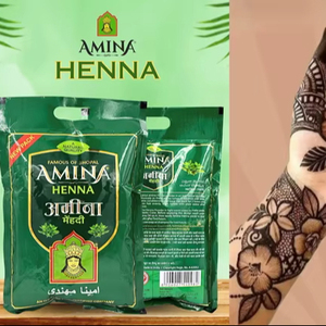 ผงเฮนน่าบริสุทธิ์ Amina – เมห์นดีธรรมชาติสำหรับย้อมสีผมและออกแบบลวดลายศิลปะบนร่างกาย |   เฮนน่าสมุนไพรปลอดสารเคมี - Product Image 1