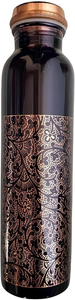 Bouteille d'eau en cuivre pur de qualité supérieure avec verre en cuivre, fabriquée à la main, anti-fuite, bouteille à boire ayurvédique - Product Image 2