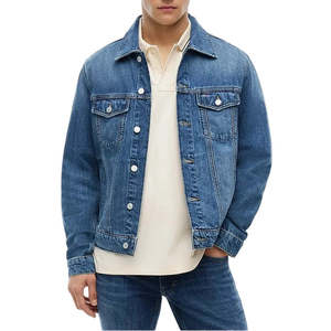 เสื้อแจ็คเก็ตยีนส์ทรงสลิมฟิตสำหรับผู้ชาย สีเดนิมปานกลาง ติดกระดุมด้านหน้า ผ้าฝ้าย 100% - Product Image 4