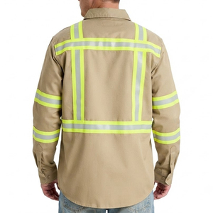 Chemises réfléchissantes à manches longues haute visibilité pour hommes, douces et confortables, vêtements de travail pour ouvriers d'usine, chemises à manches longues avec fermeture boutonnée - Product Image 2