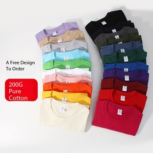 T-shirt à manches courtes col rond de couleur unie, 210g, personnalisé avec logo brodé, prix usine Chine-Bangladesh, sur mesure transfrontalier - Product Image 1