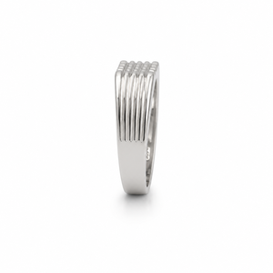 925 Sterling <b>Silver</b> Engraved Geometric Band <b>Ring</b> for <b>Men</b> Wedding Daily Wear Gift High Polish Finish - Product Image 4