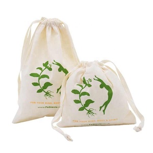 Sac à cordon en coton au design élégant avec poignée Sacs-cadeaux d'épicerie pliants de couleur naturelle - Product Image 4