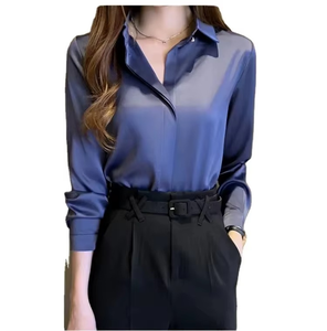 Chemises habillées en coton pour femmes style professionnel, chemises habillées de haute qualité, chemisiers en soie pour femmes, chemisiers à manches longues pour femmes - Product Image 4