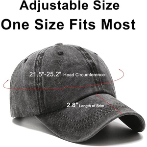 Vintage Washed Black Denim <b>Baseball</b> <b>Cap</b> Distressed Cotton Dad Hat Custom <b>Plain</b> Retro Sports <b>Caps</b> Adjustable Strapback - Product Image 3
