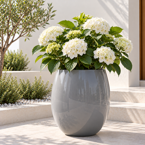 Maceta Decorativa de Fibra de Vidrio Personalizada con Efecto Piedra Premium, Elegante Jardinera con Pedestal para Jardín y Uso Comercial - Product Image 4