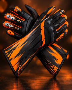 ถุงมือแข่งรถแบบเต็มนิ้ว ผลิตจากโพลีเอสเตอร์และผ้าฝ้าย พิมพ์ลายแบบ Sublimation กันลื่น ปิดด้วยแถบตีนตุ๊กแก สำหรับผู้ชาย ใช้สำหรับแข่งรถโกคาร์ทกลางแจ้ง - Product Image 3