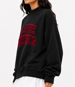 Love Hurts Pull-over de haute qualité pour enfants, col montant, appliqué, sans doublure, respirant, léger, nouvelle mode pour filles - Product Image 3