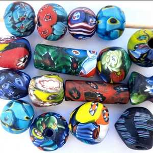Wholesale African Trade Millefiori Java Glass Beads Vintage King <b>Chrome</b> Beads Bulk <b>Box</b> for Jewelry Making - Product Image 1
