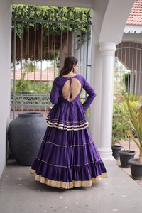 MB ETERNAL CLOTHING Lehenga Choli Romántico Rosa, Largo hasta el Suelo, Traje Tradicional Indio para Bodas, Corte Regular para Mujer, Sin Arrugas - Product Image 5