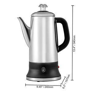 Cafetière électrique en acier inoxydable de 12 tasses, couleur argent - Product Image 4