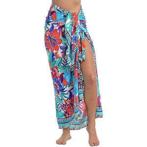 New Latest Arrival One-piece Multi Color Polyester Material Breathable Beach <b>Sarong</b> Wholesale Custom Printing Beach <b>Sarong</b> - Product Image 1