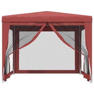 <b>Red</b> 9.8'x9.8' HDPE Wedding & Party <b>Tent</b> with 4 Mesh Sidewalls - Product Image 3