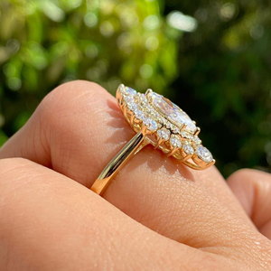 Anillo de compromiso de diamante marquesa para mujer, engaste de puntas, 4.30 quilates, cultivado en laboratorio, boda, 14k, eternidad, vermeil, regalo de fiesta/aniversario - Product Image 2