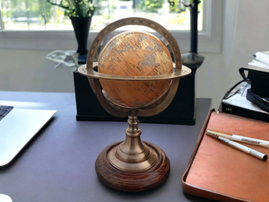 Globe terrestre antique en laiton : globe terrestre décoratif pour l'apprentissage de la géographie - Product Image 1