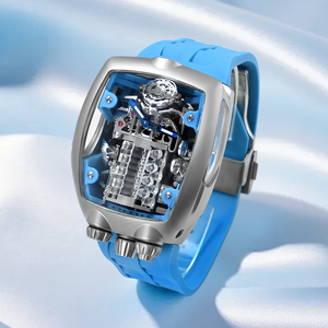 ODM OEM 3ATM Waterproof Sport <b>Watch</b> for Men Rectangle Stainless Steel Case Silicone Band Custom Automatic <b>Mechanical</b> Movement - Product Image 5