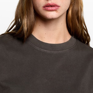 Vente en gros de t-shirts courts TRIKSY STAR à bas prix, unis, pour femmes, style streetwear, manches courtes, coupe ample, polyester/coton - Product Image 6