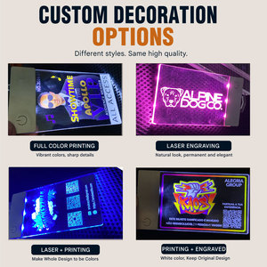 ID Badge Custom Premium <b>Rechargeable</b> <b>LED</b> <b>Light</b> Up Acrylic ID Badge with Logo for Employee Staff Corporate Event OEM Factory - Product Image 3
