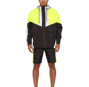 Shorts de survêtement à demi-zip de haute qualité, coupe-vent, style streetwear, vente en gros, shorts légers à capuche pour hommes - Product Image 3