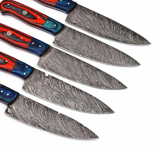 Ensemble de couteaux de chef en acier Damas avec étui en cuir, collection de couteaux de cuisine haut de gamme pour les passionnés de cuisine et l'utilisation à la maison - Product Image 4