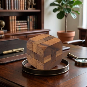 Cubo de Rompecabezas de Madera Hecho a Mano |   Juego de estrategia educativo para adultos y niños |   Juguete clásico de lógica IQ, regalo para el hogar - Product Image 2