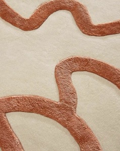 Hand Tufted Low Pile Abstract Wool <b>Rug</b> PET Friendly Non-Slip Eco-Friendly Anti-Bacteria Modern Design Neutral Beige <b>Thin</b> Latex - Product Image 3