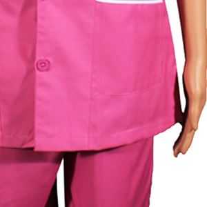 Vente en gros directe usine de tenues d'hôpital pour femmes en tissu tissé personnalisé de haute qualité, à manches courtes, avec détection d'aiguilles - Product Image 3