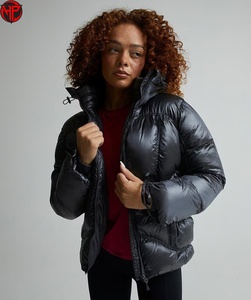 Chaqueta de Plumón para Mujer, con Capucha, Ligera, Impermeable, Forrada de Nailon, Ropa de Invierno, Chaqueta Corta Personalizada - Product Image 1