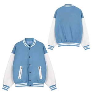 Blouson universitaire vintage en jean respirant pour homme, col montant, avec logo frontal, collection hiver 2025 – Vente en gros, haute qualité, personnalisable - Product Image 5