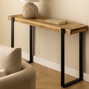 Vandana Terra Hexa mango wood and iron <b>console</b> <b>table</b> - Product Image 1
