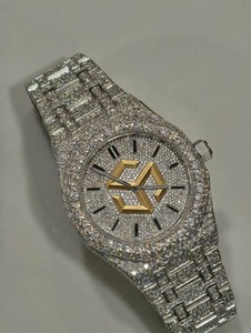 Reloj de Pulsera de Cuarzo de Lujo con Diamantes de Imitación Moissanite, Estilo Hip Hop, para Hombre, Poligonal, Analógico - Product Image 6
