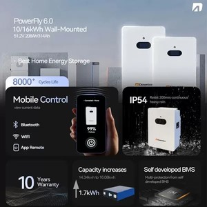 แบตเตอรี่ลิเธียมไอออน Da Wn Ice Lifepo4 51.2V 300Ah 15kWh สำหรับบ้าน  30-40KW  แบตเตอรี่พลังงานแสงอาทิตย์แบบติดผนัง  สามารถต่อพ่วงกันได้ พร้อมระบบจัดการแบตเตอรี่ (BMS) - Product Image 3