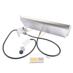 Kit Bruciatore per Braciere in Acciaio Inox 30x10 Pollici, Rettangolare per Interni/Esterni - Product Image 4