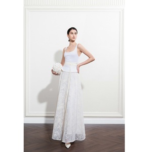 Hot Selling Silk Skirts For Women SERENE <b>MAXI</b> SKIRT ODM FLORAL MESH LACE High Waist Wholesale Clothing Women's Casual Skirts - Product Image 2