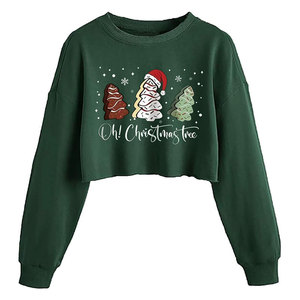 Vêtements de fête élégants avec des coutures durables et une texture douce pour les événements saisonniers et les fêtes, crop top de Noël - Product Image 1